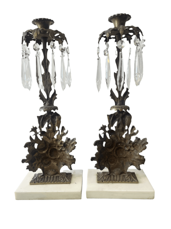 Antique 1800’s Brass Gilt Girandoles Candelabra Set - Little Boho Valley