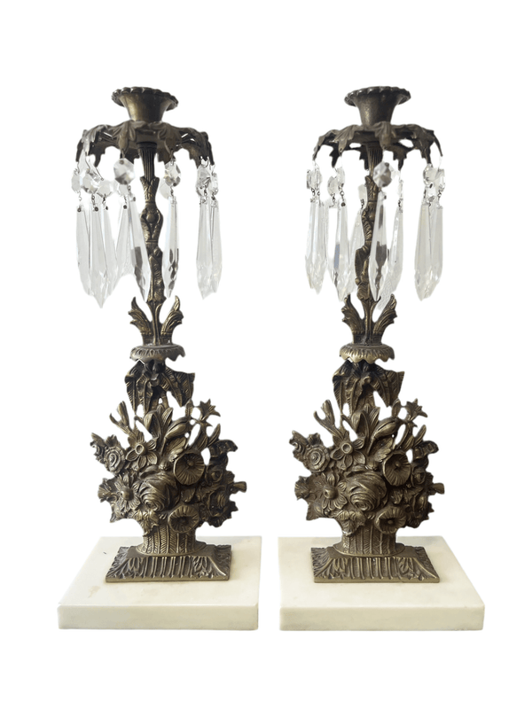 Antique 1800’s Brass Gilt Girandoles Candelabra Set - Little Boho Valley