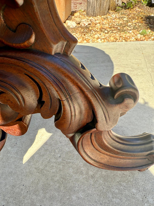 Antique Victorian Brooks Oval Marble Top Table - Little Boho Valley