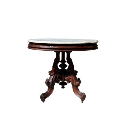 Antique Victorian Brooks Oval Marble Top Table - Little Boho Valley
