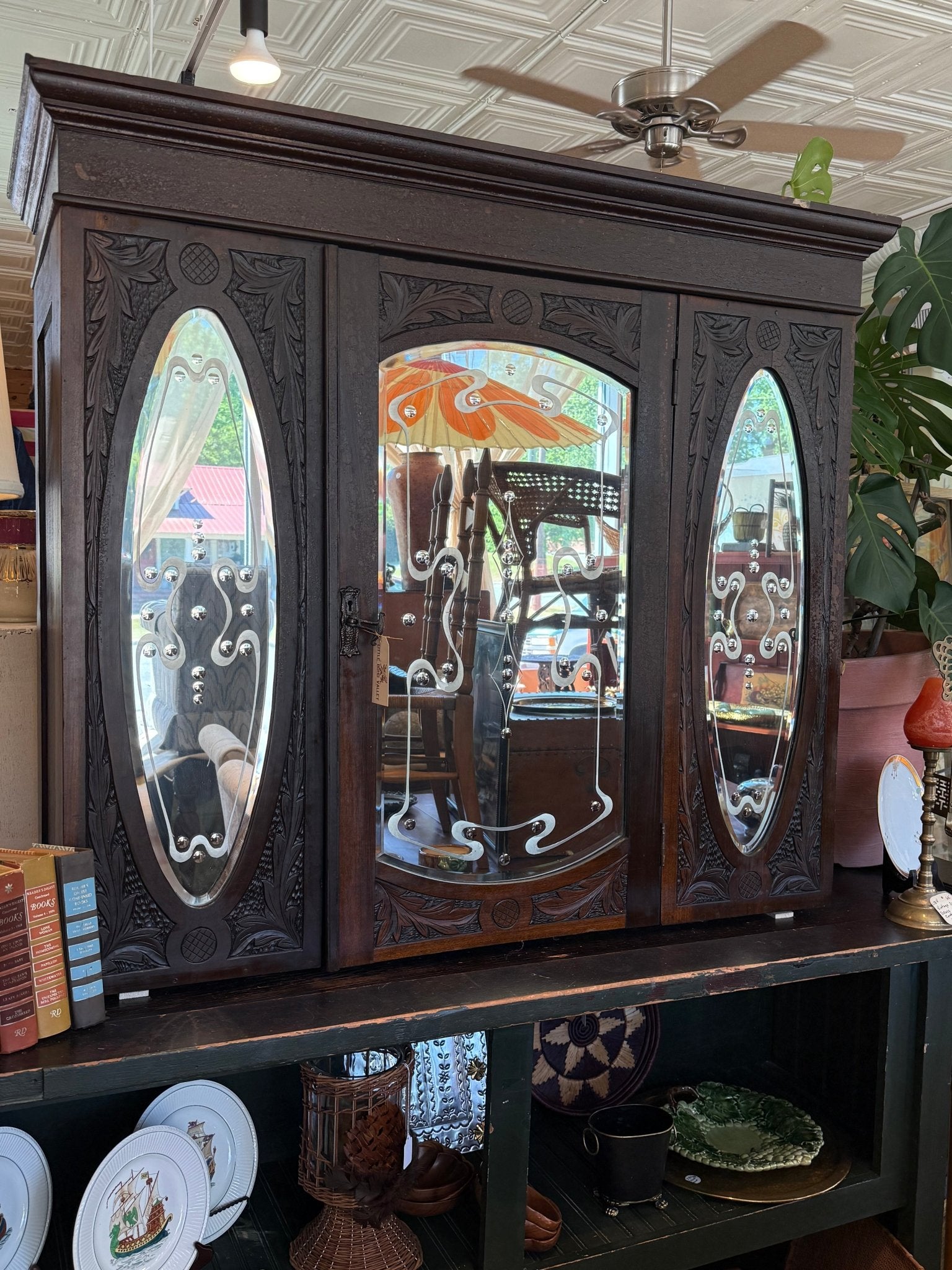 Art Nouveau Mirrored Cabinet - Little Boho Valley