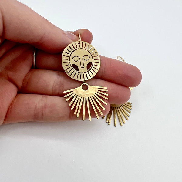 Handmade Helios Earrings: All Gold