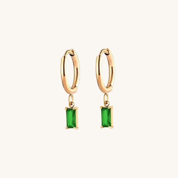 Nikki Smith Designs - Eden Emerald Gem Huggies