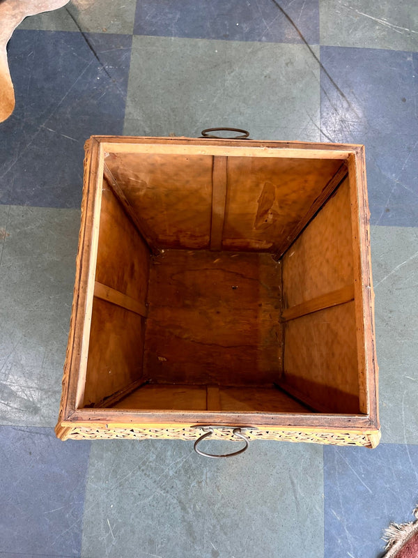 Extra Large Vintage Wicker Basket with Brass Detailing - Little Boho Valley