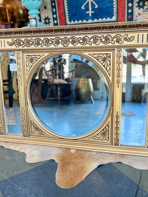 Gold ornate fire mantel mirror - Little Boho Valley