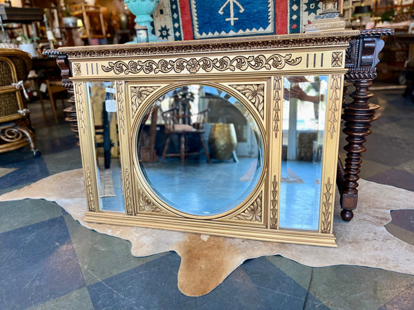 Gold ornate fire mantel mirror - Little Boho Valley
