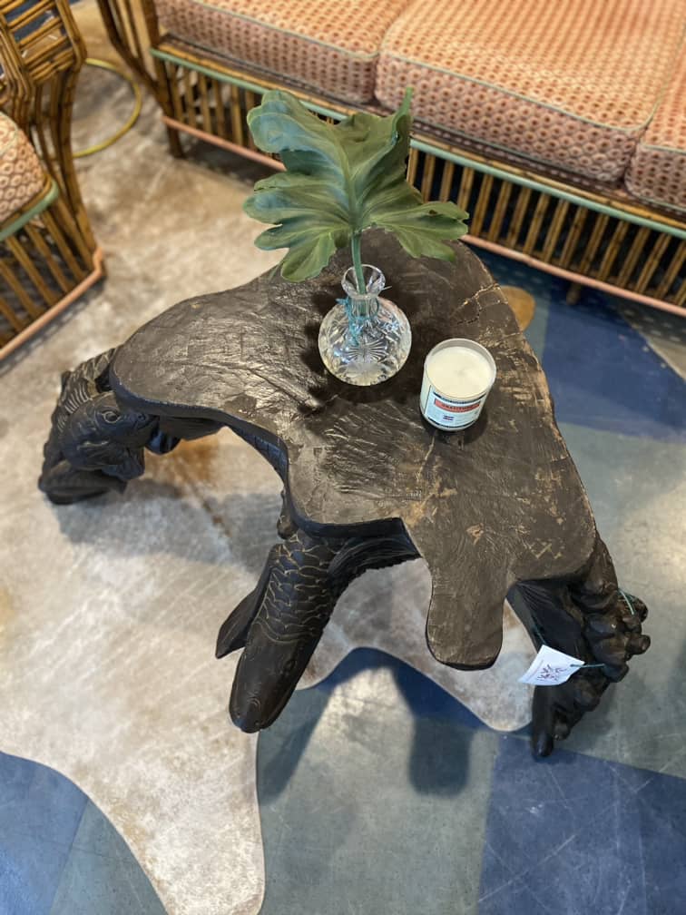 Hand carved Fish Table - Little Boho Valley