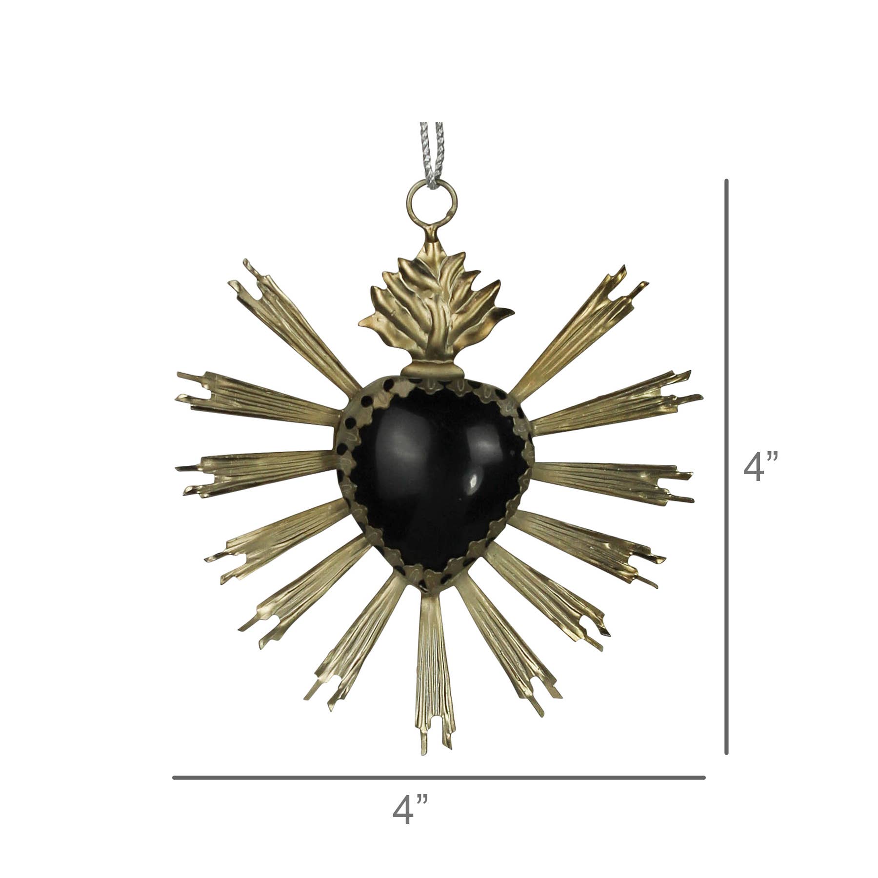HomArt - Heart Aflame Ornament, Silver Antique - Little Boho Valley