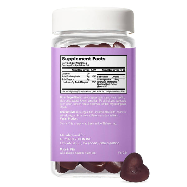 Hum Nutrition - ASHWAGANDHA CALM GUMMIES FOR STRESS & RELAXATION - Little Boho Valley