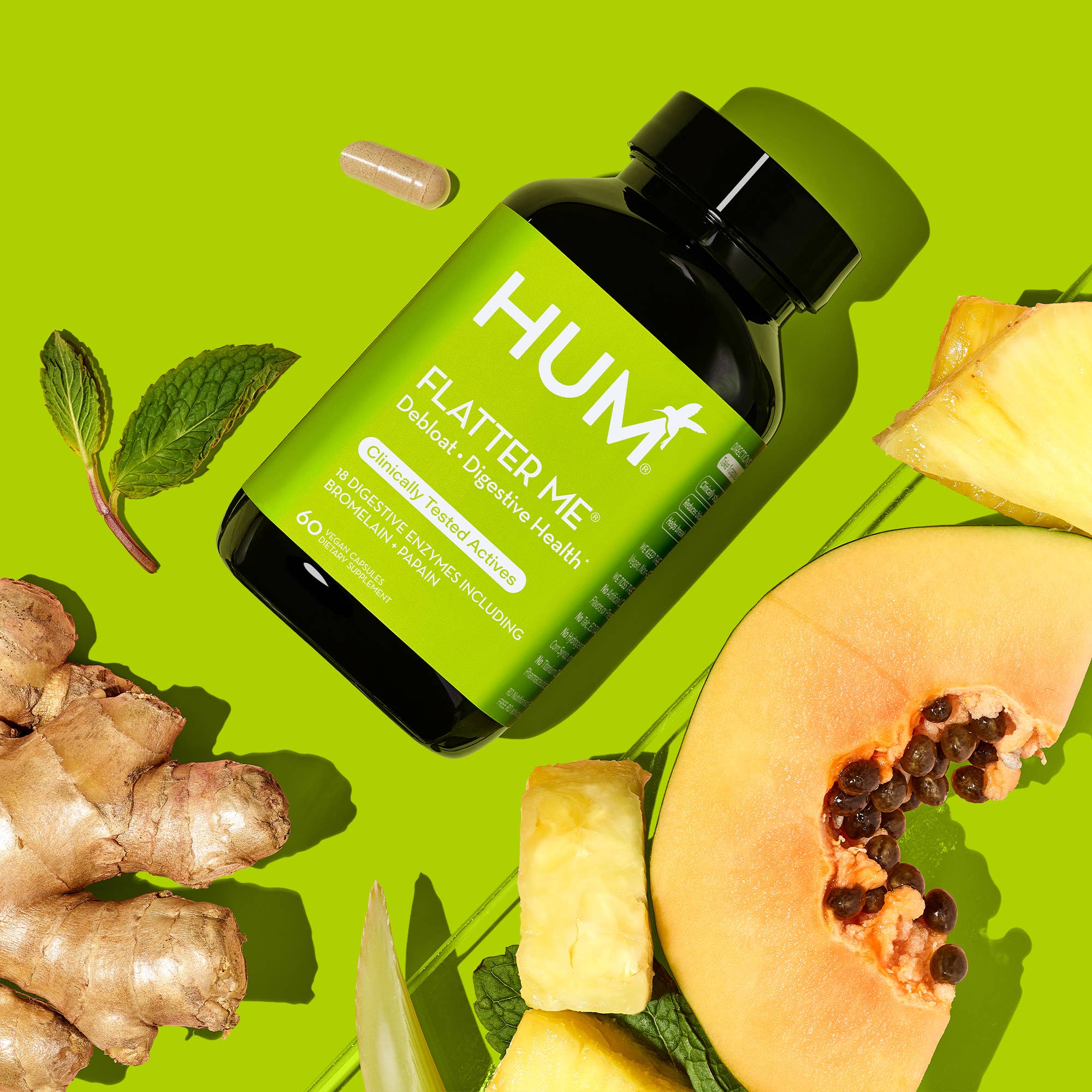 Hum Nutrition - FLATTER ME CAPSULES FOR DIGESTIVE HEALTH & BLOATING RELIEF - Little Boho Valley