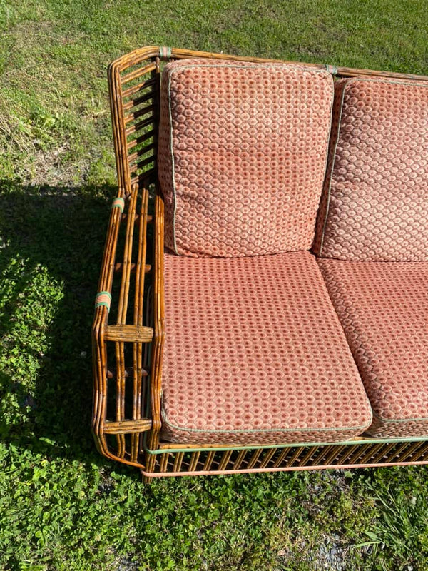 Vintage Mid-Century Rattan Sofa and Chair