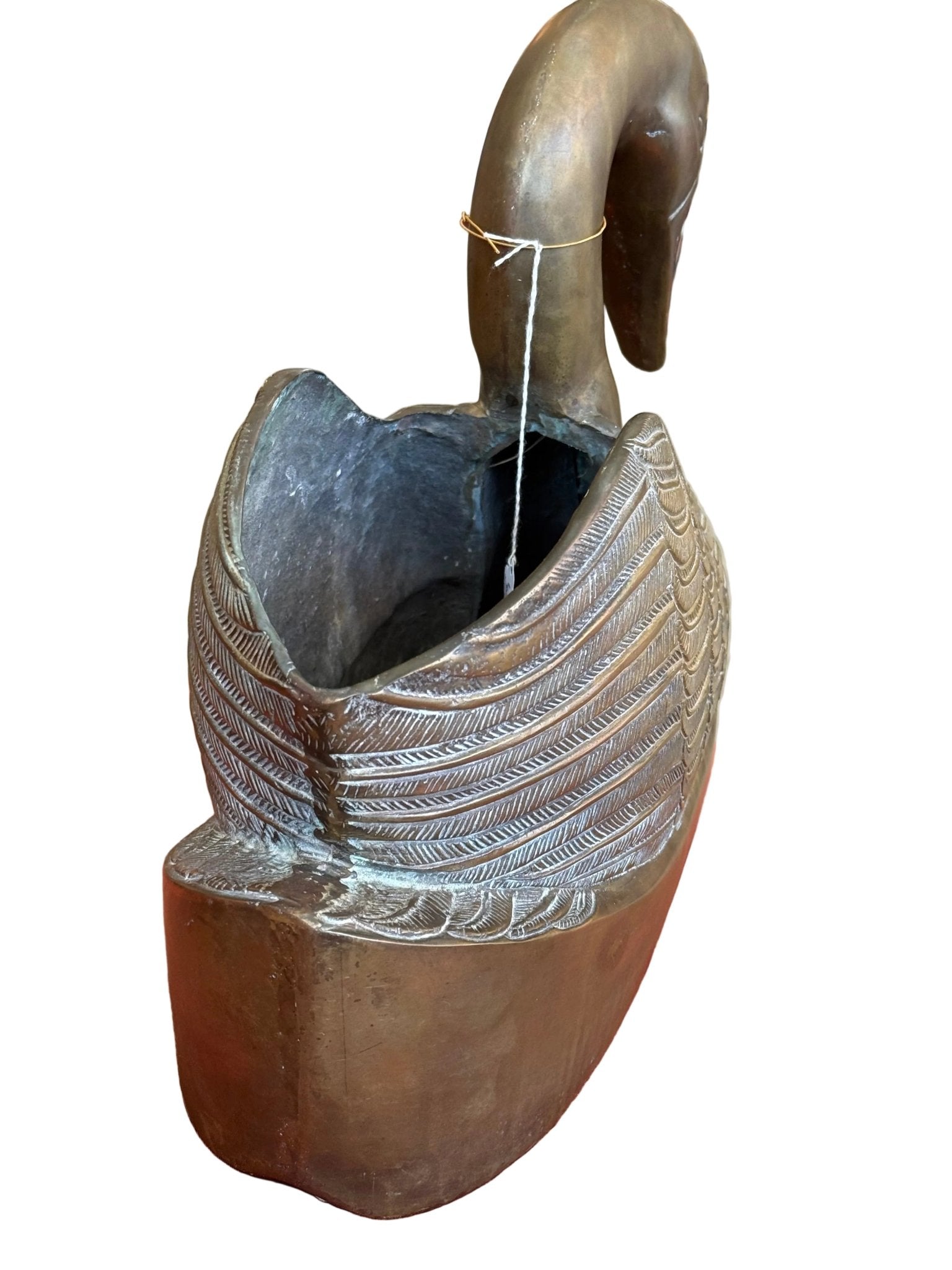 Large Vintage Brass Swan Planter - Little Boho Valley