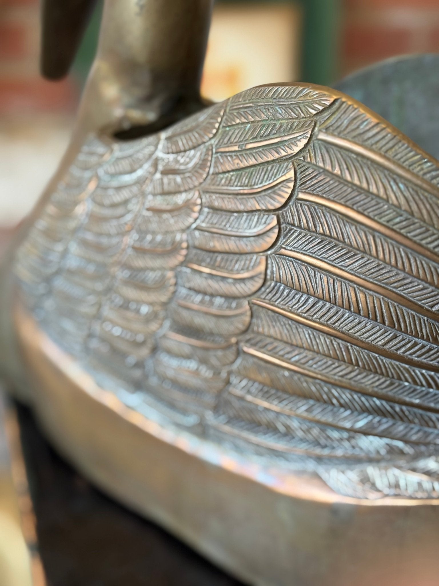 Large Vintage Brass Swan Planter - Little Boho Valley