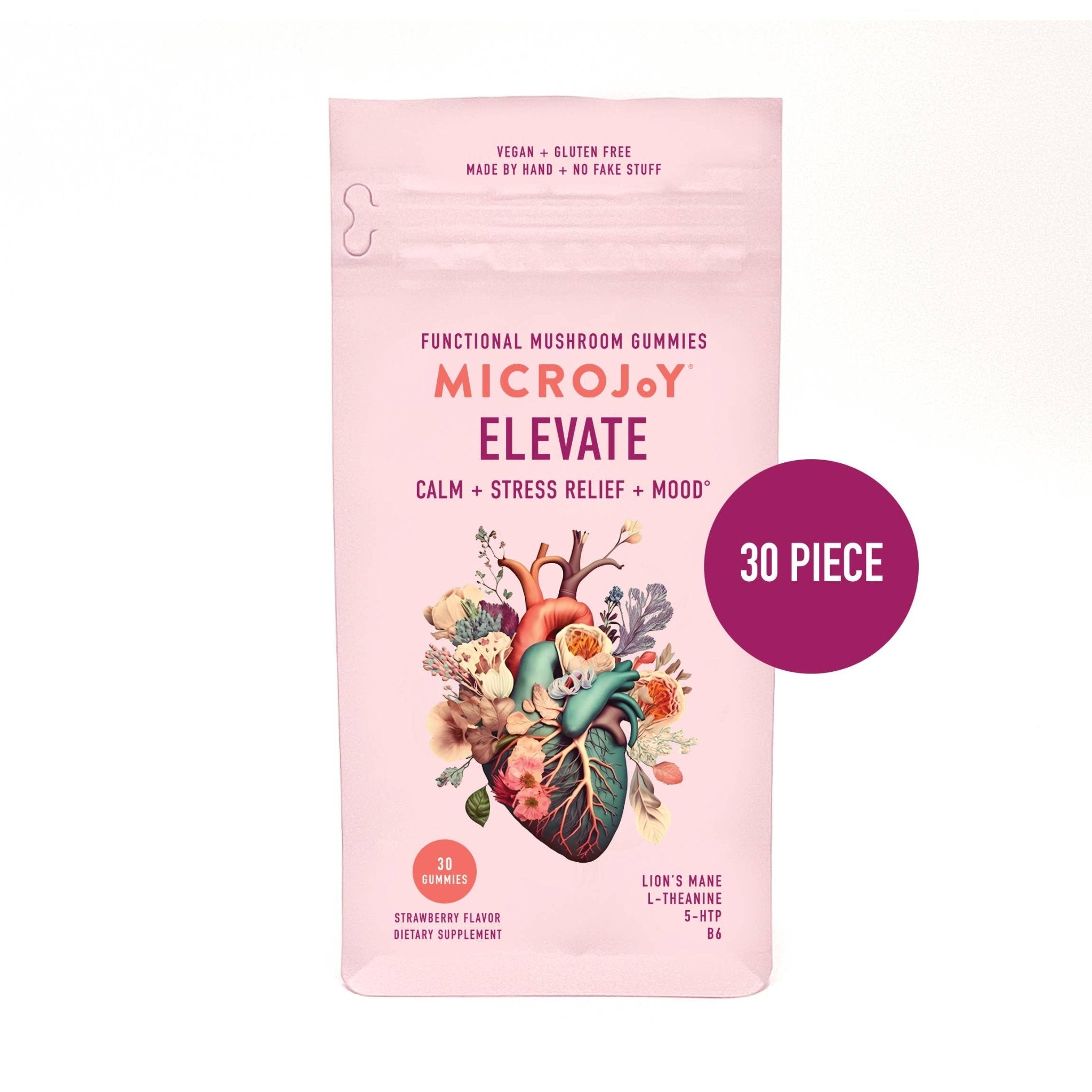 Microjoy - Elevate Mushroom Gummies (30) / Vegan Supplement / Mood - Little Boho Valley