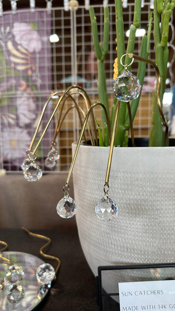 Ombra & Luce - Arched Plant Stake Suncatcher, Indoor Plant Pot Decoration - Little Boho Valley