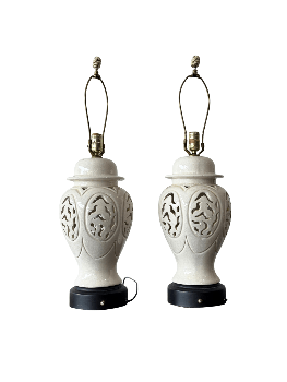 Pair of Vintage Table Lamps - Mid Century - Little Boho Valley