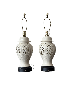 Pair of Vintage Table Lamps - Mid Century - Little Boho Valley