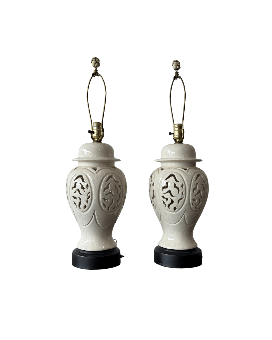 Pair of Vintage Table Lamps - Mid Century - Little Boho Valley