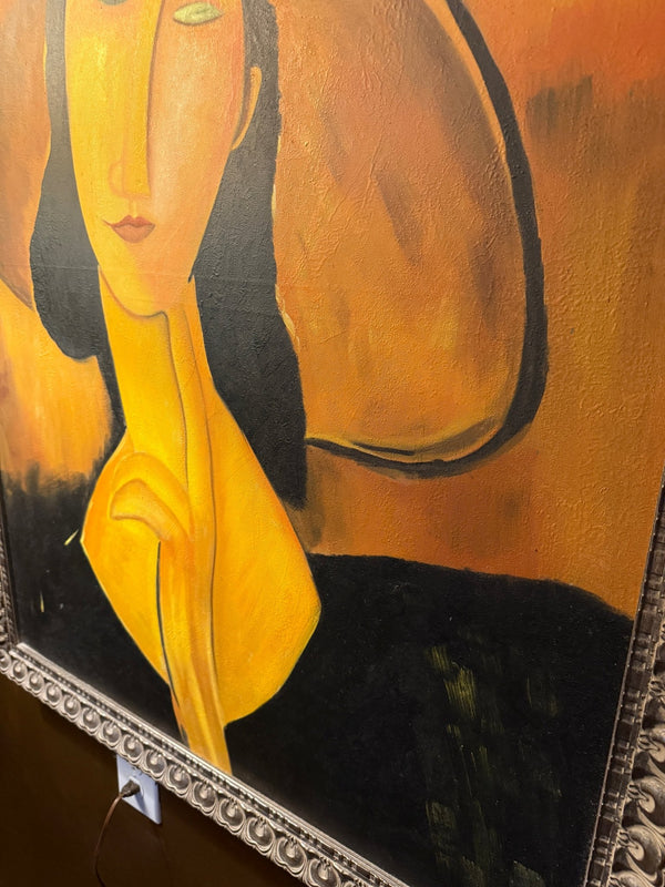 Portrait of a Woman in a Large Hat Oil Painting - Little Boho Valley