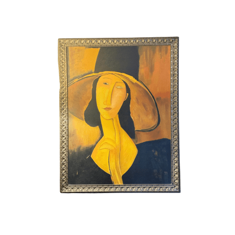 Oil painting of Portrait of a Woman in a Large Hat - Little Boho Valley