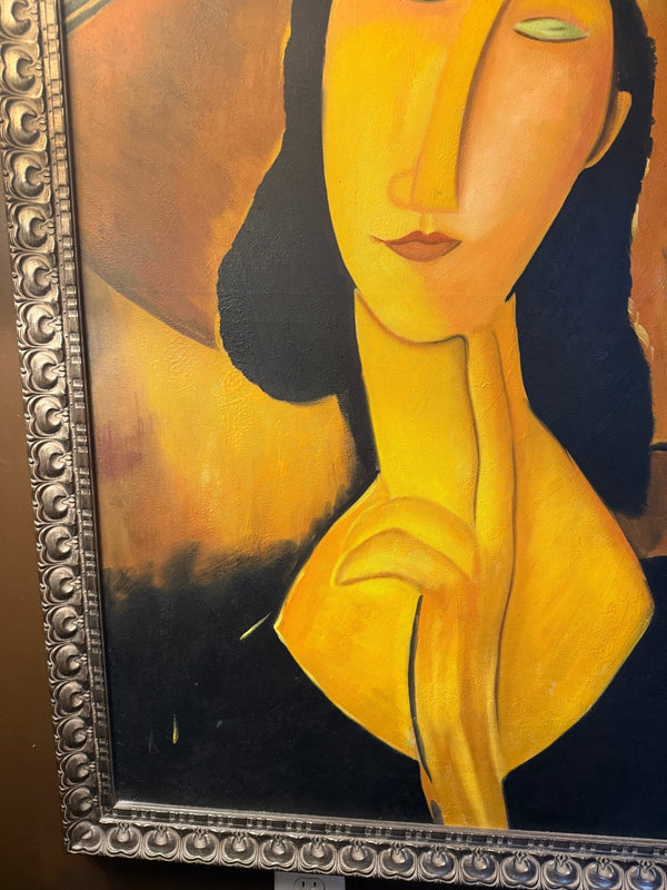 Portrait of a Woman in a Large Hat Oil Painting - Little Boho Valley