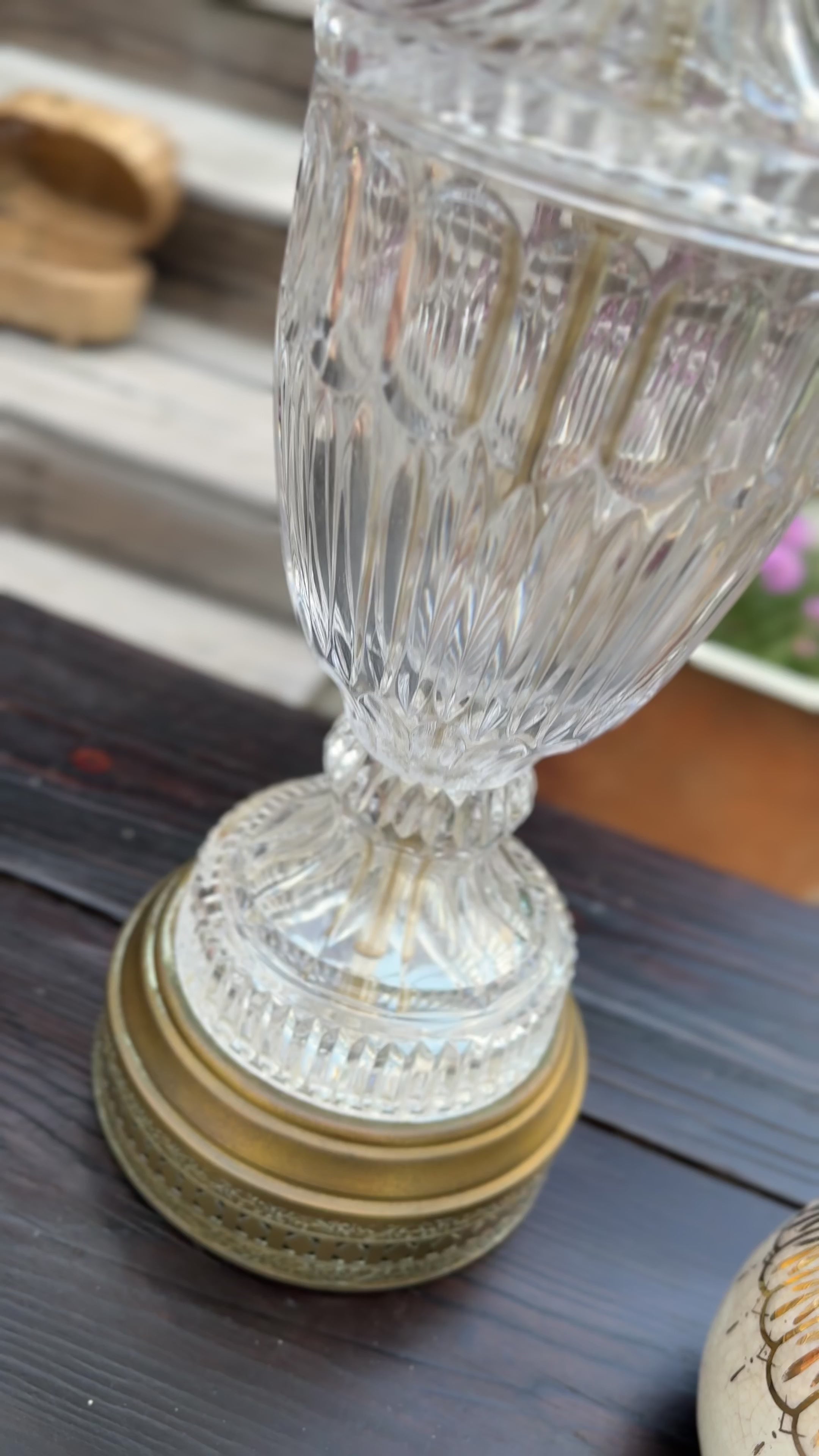 Hollywood Regency Mid-century lamps with crystals