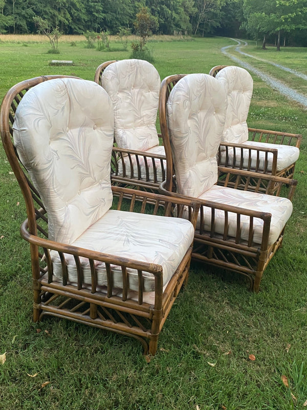 Set of 2 Large Vintage Rattan Chairs - Little Boho Valley