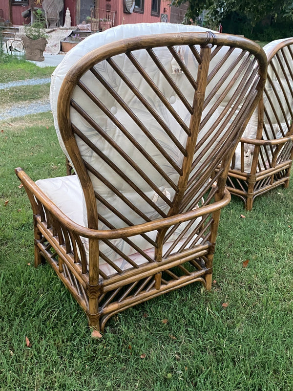 Set of 2 Large Vintage Rattan Chairs - Little Boho Valley