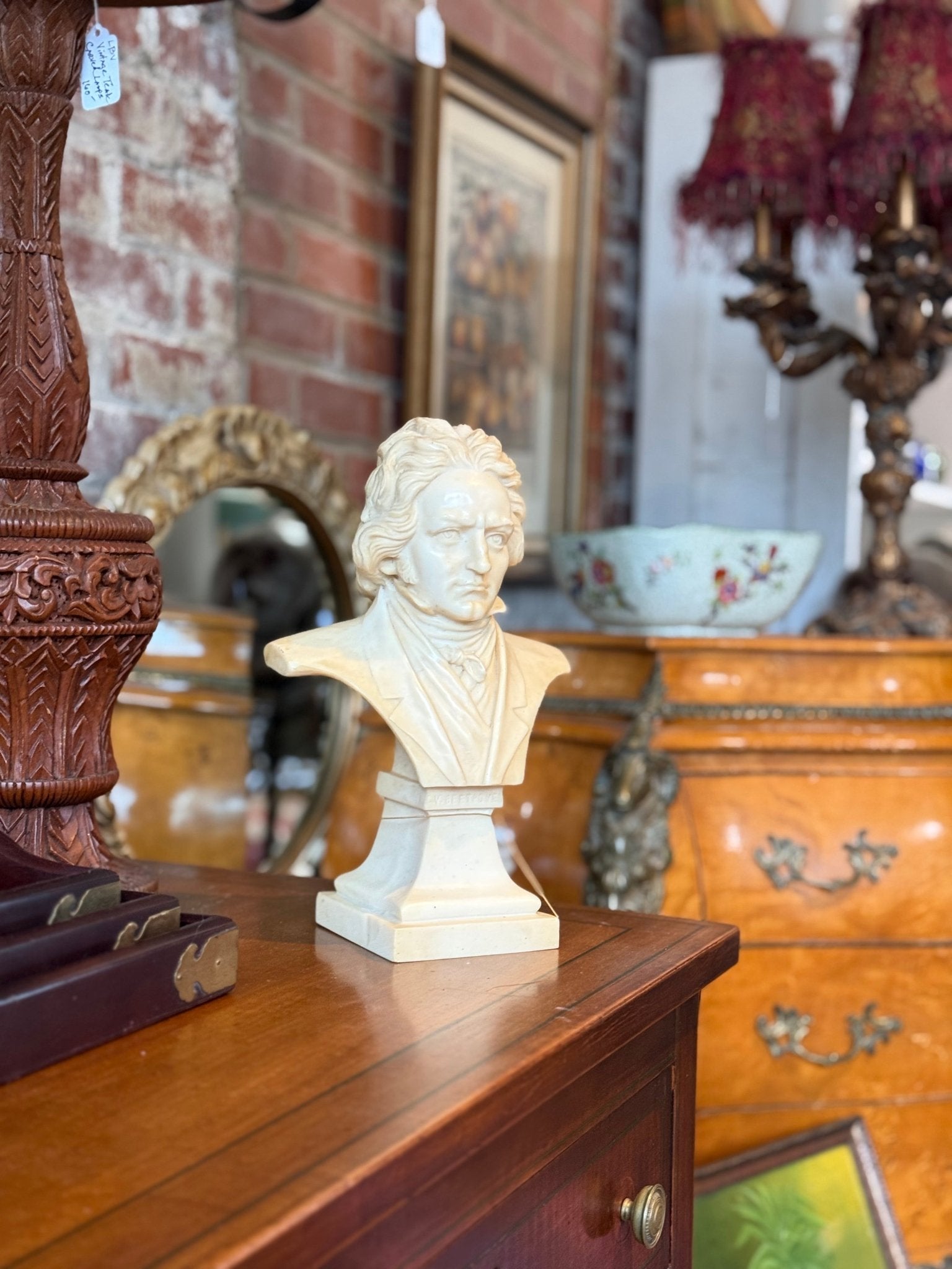 Vintage Beethoven Bust Sculpture - Little Boho Valley