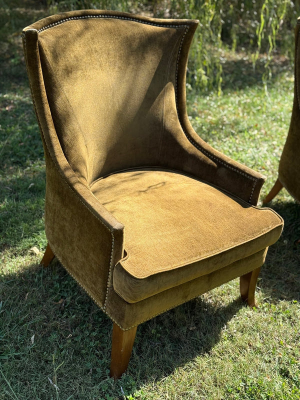 Vintage Bombay Co. Olive Green Chairs - a Pair - Little Boho Valley