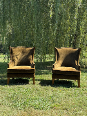 Vintage Bombay Co. Olive Green Chairs - a Pair - Little Boho Valley