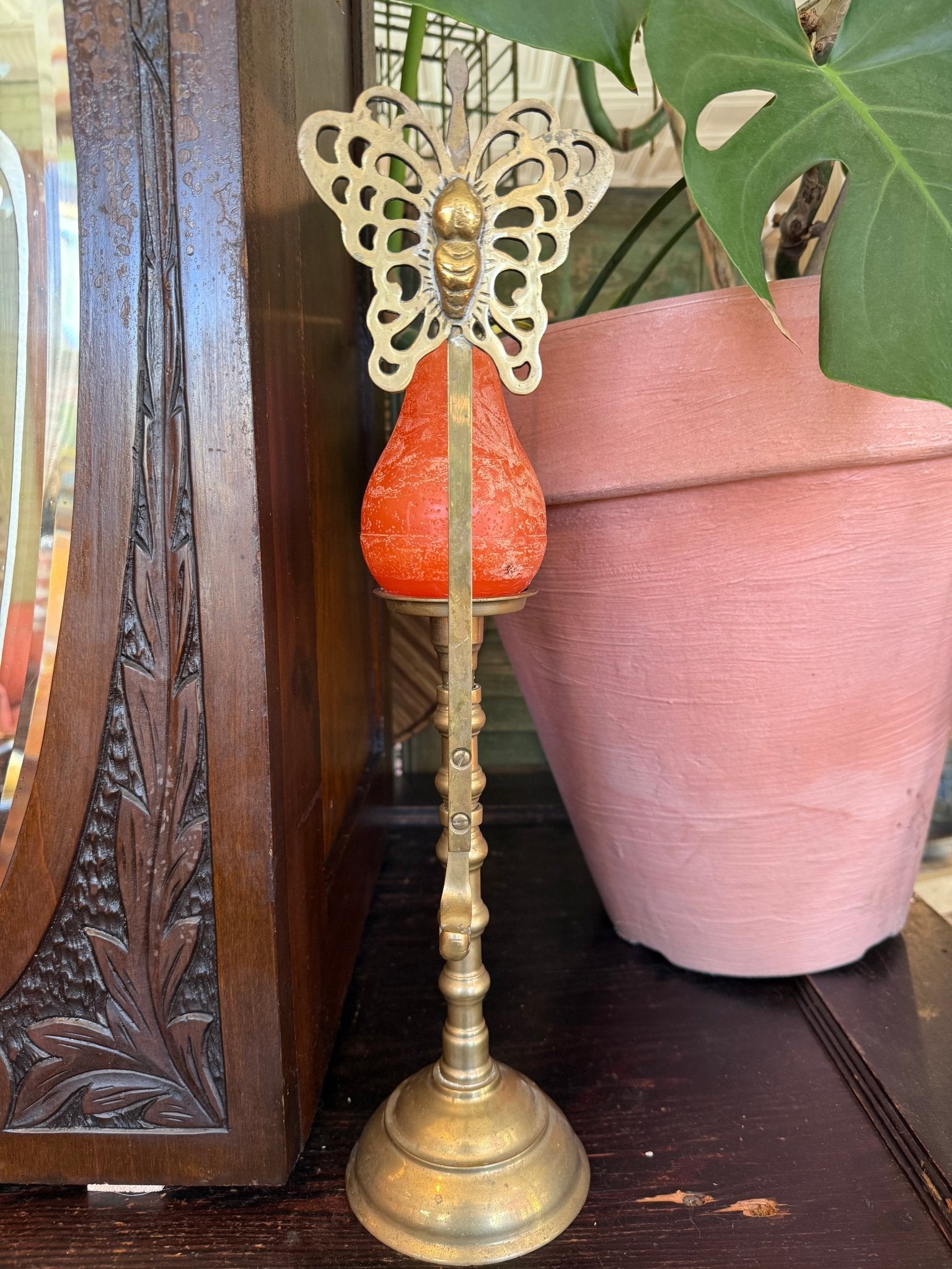 Vintage Brass Chinoiserie Butterfly Candleholder - Little Boho Valley