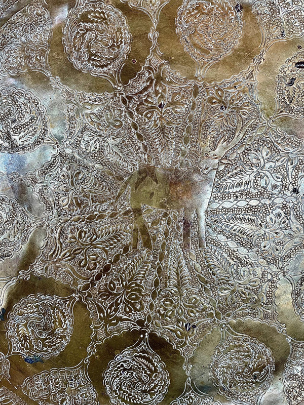 Vintage Brass Etched Stag Tray - Little Boho Valley