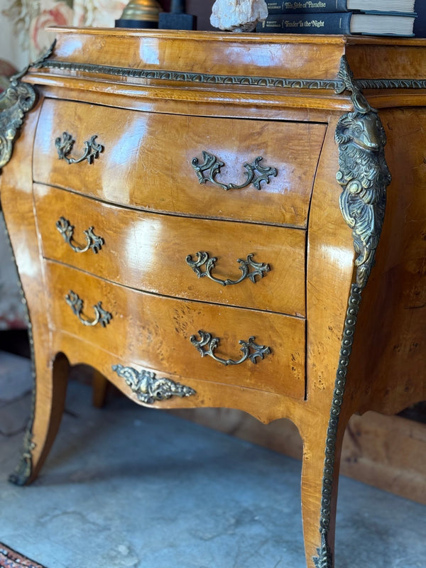 Vintage Burl Wood Petite Commode - Little Boho Valley