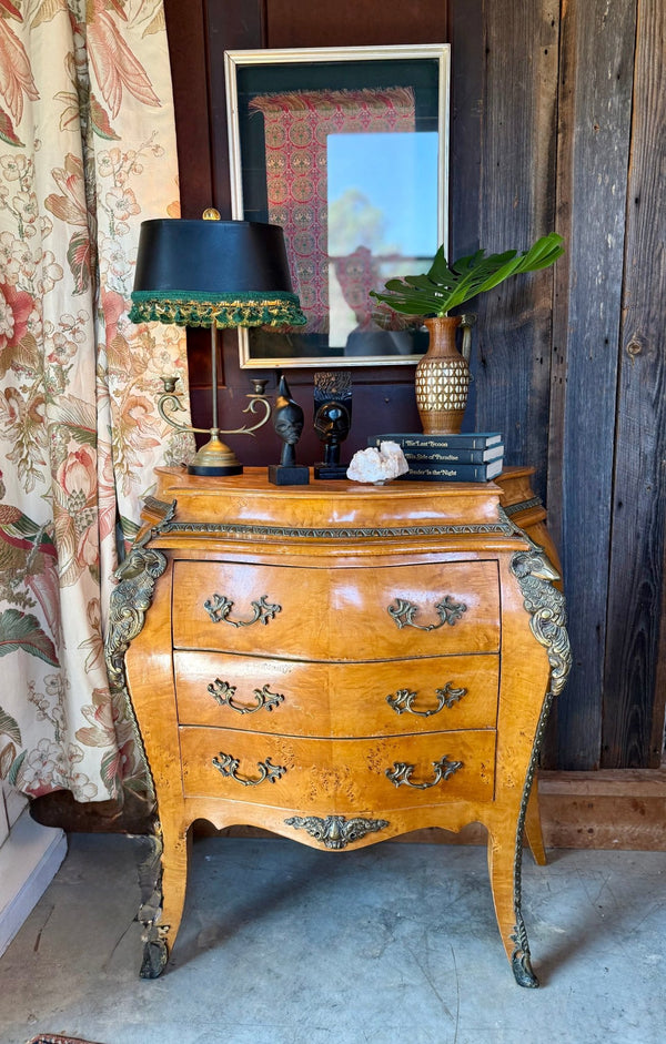 Vintage Burl Wood Petite Commode - Little Boho Valley