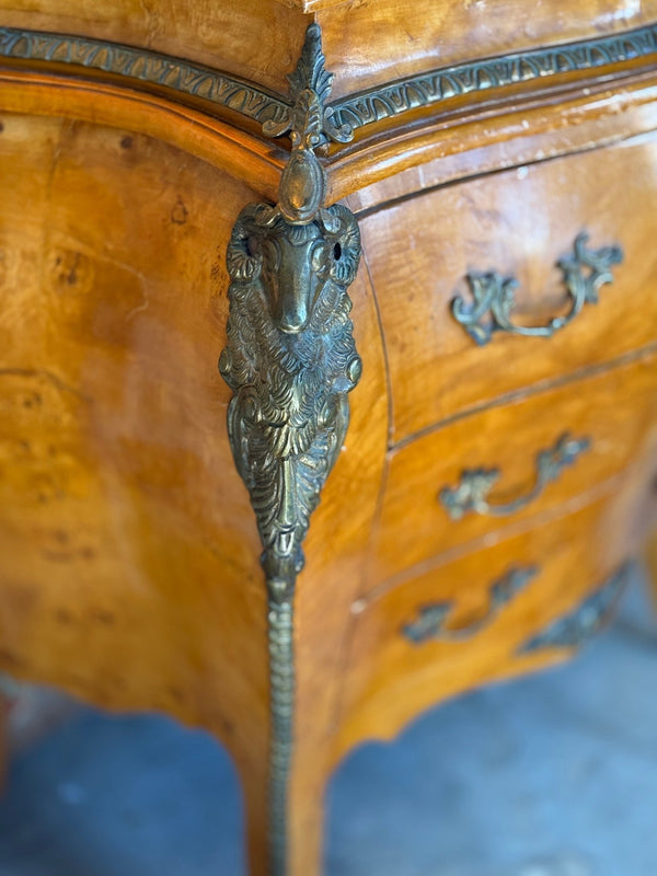 Vintage Burl Wood Petite Commode - Little Boho Valley