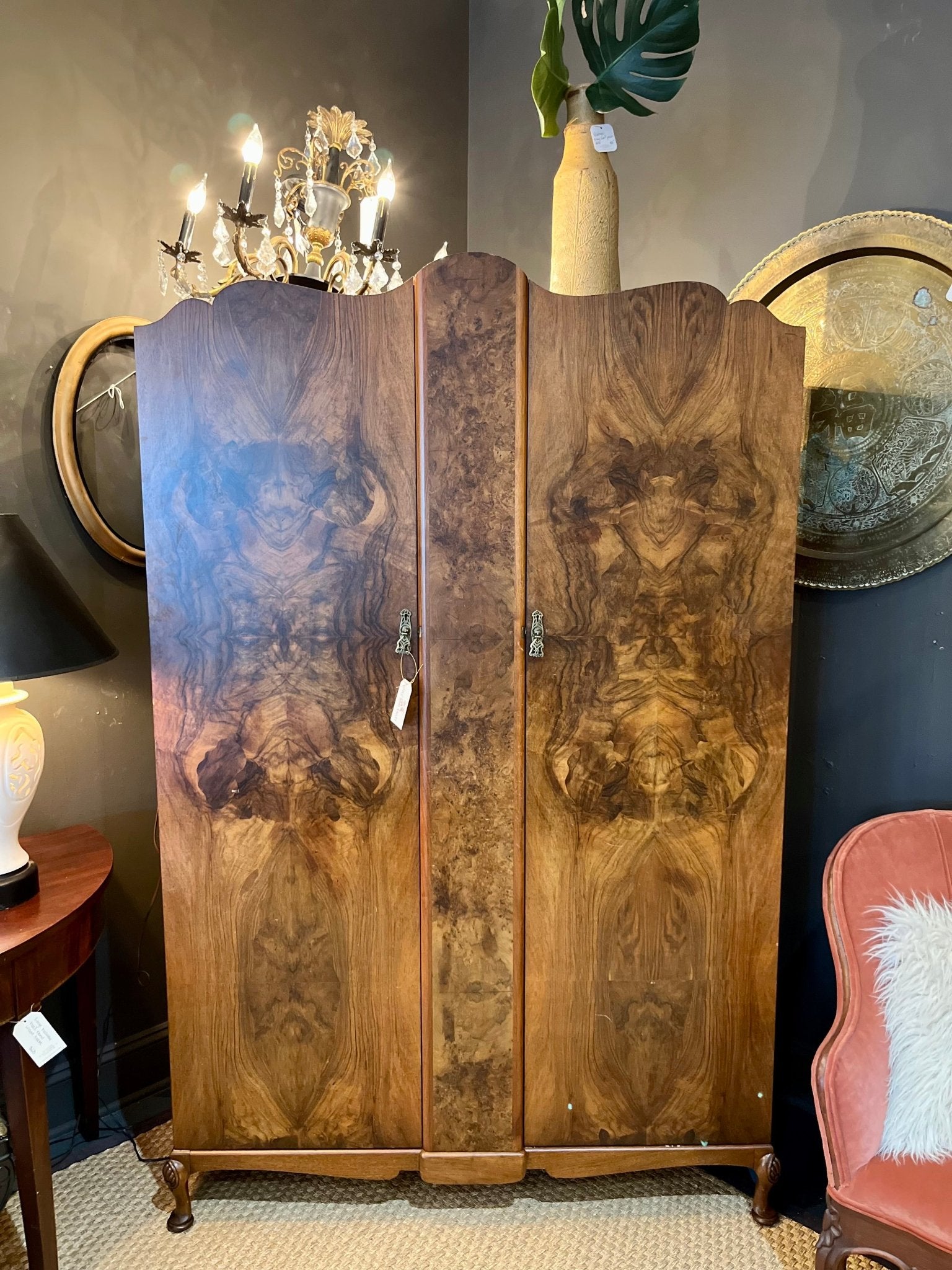 Vintage Burlwood Armoire - Little Boho Valley
