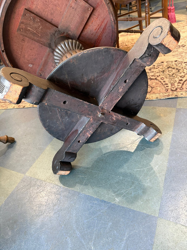 Vintage Dark Wood Pedestal Table - Little Boho Valley