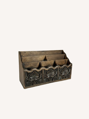 Vintage Faux Wooden Desk Organizer - Little Boho Valley