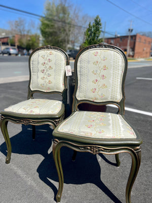 Vintage French provincial floral chair set - Little Boho Valley
