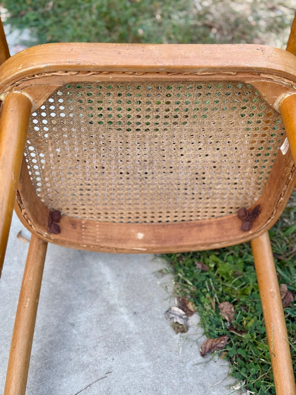 Vintage Mid-Century Caned Chair - Little Boho Valley