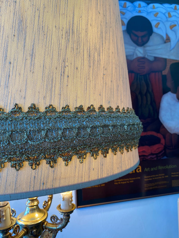 Vintage Mid Century Large Amber Carnival Lamp - Little Boho Valley