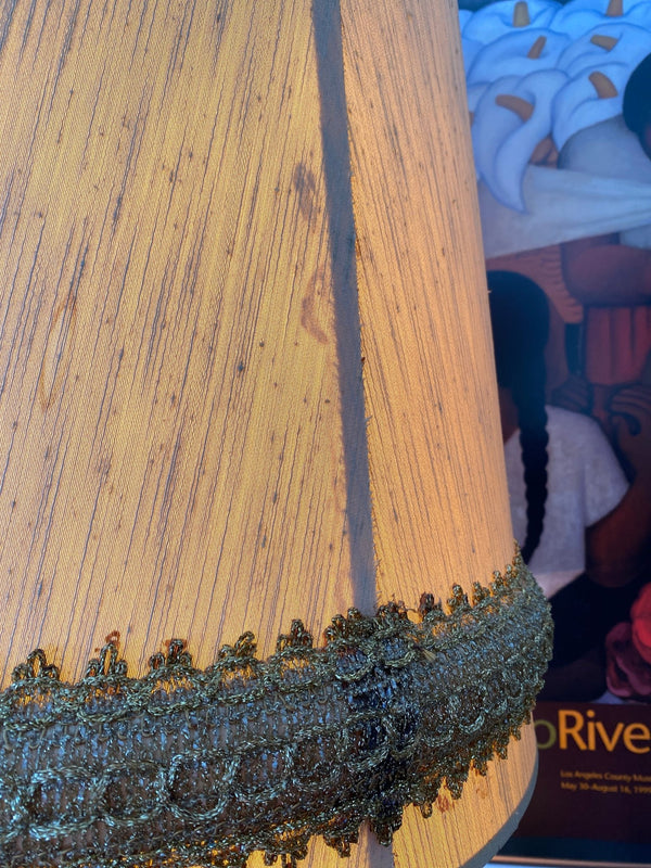 Vintage Mid Century Large Amber Carnival Lamp - Little Boho Valley