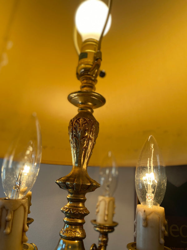 Vintage Mid Century Large Amber Carnival Lamp - Little Boho Valley