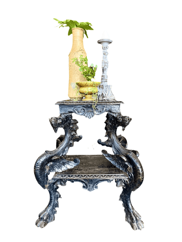 Vintage Ornate Wood Carved Dragon Table - Little Boho Valley