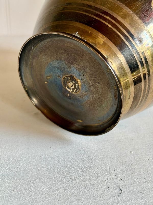 Vintage Peacock Etched Brass Vase - Little Boho Valley