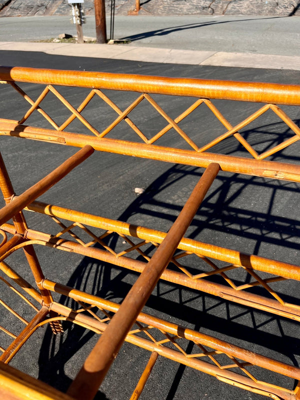Vintage Round Rattan/Bamboo Shelf - Little Boho Valley
