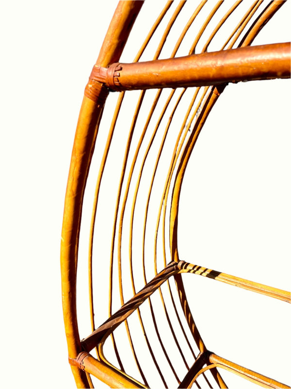 Vintage Round Rattan/Bamboo Shelf - Little Boho Valley