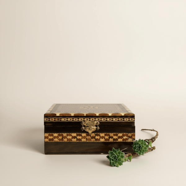 Vintage Spain Inlaid Mosaic Box - Little Boho Valley