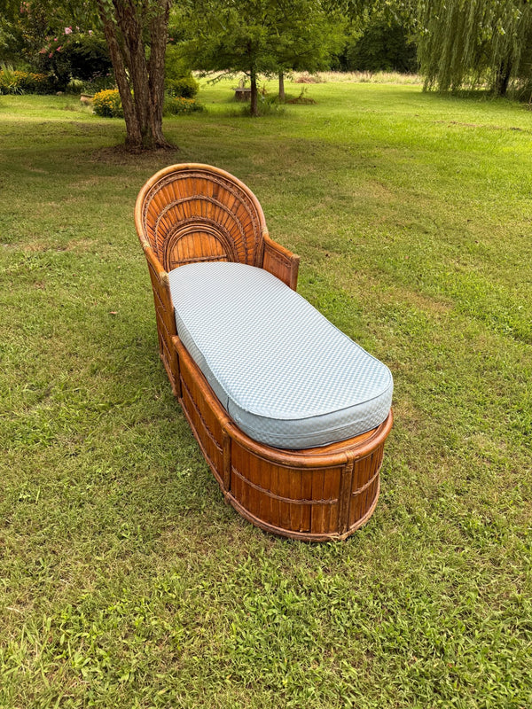 Vintage Split Bamboo Chaise Lounge - Little Boho Valley